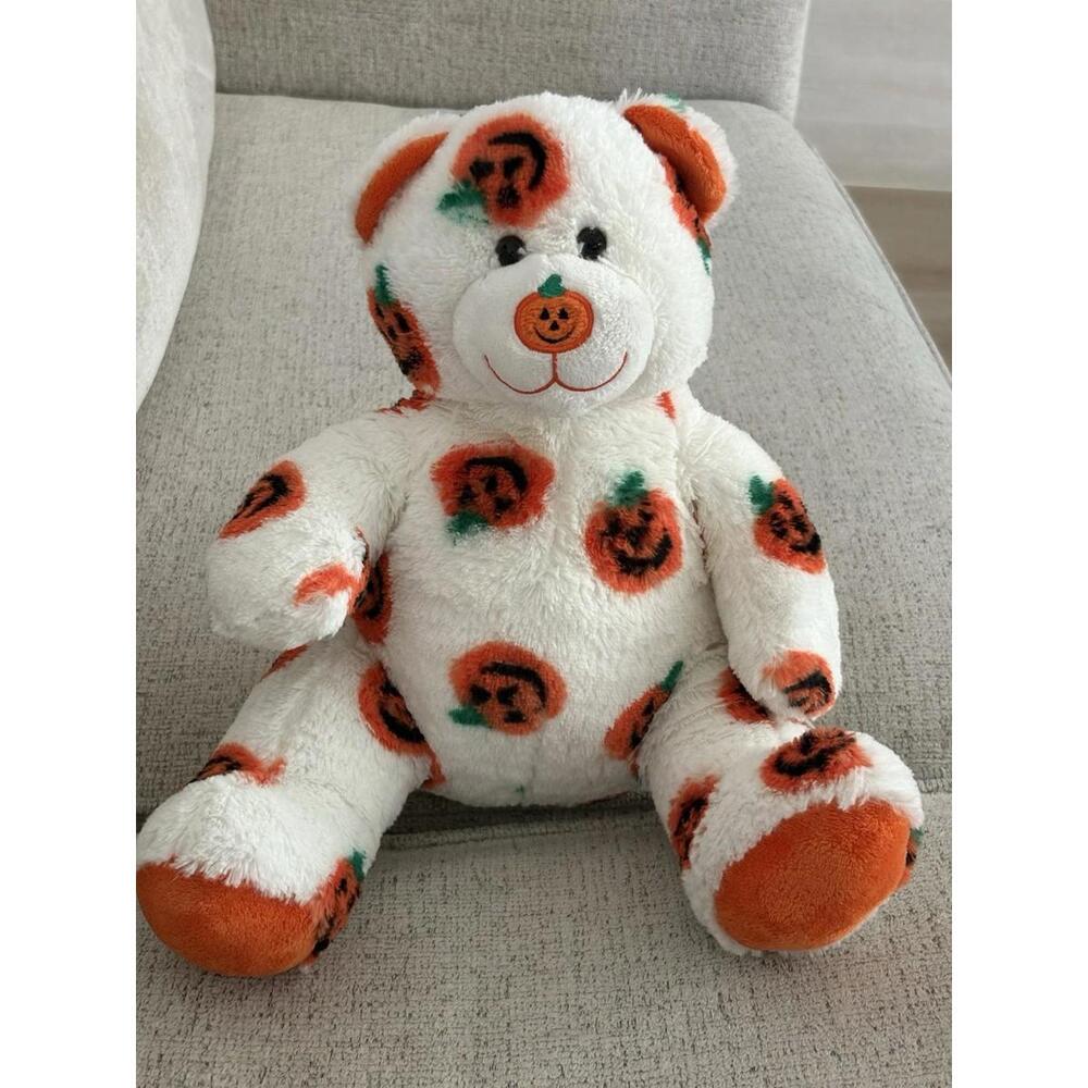 Build-A-Bear Pumpkin Print‎ Halloween Bear – Retired – Jack O’Lantern Plush